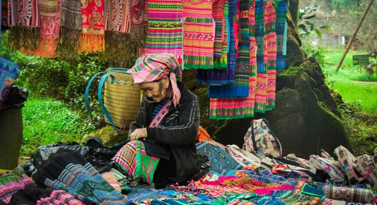 Sapa Ethnic Woman selling clot